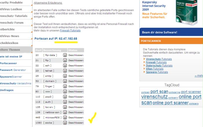 Aufschlüsselung der IP-Adresse und der Ports